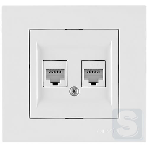 Розетка комп'ютерна подвійна RJ45х2 cat 6 Arvia Electric KAREN Білий (20 01 1000 248)